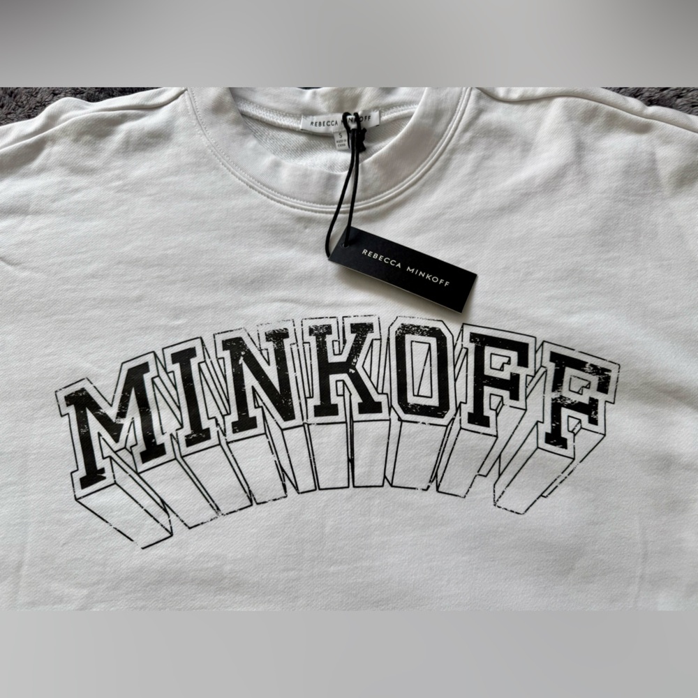 Rebecca Minkoff White Sweatshirt with Bold Graphic  Wpmen size S  , 100 cotton